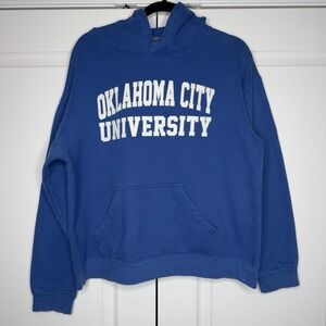 Oklahoma City University Hoodie Sweatshirt Blue Size Large On Mission Pullover
